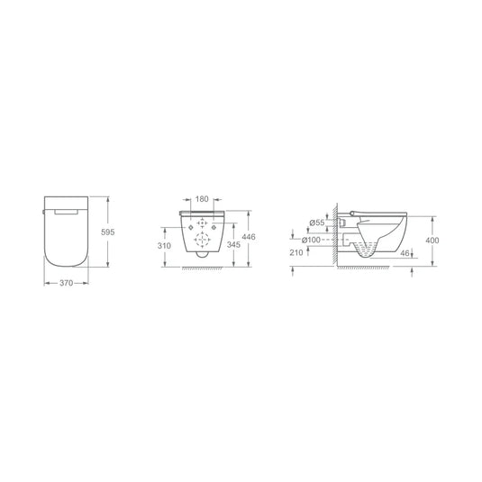 Imex Essence Wall Hung Smart Pan - CH10166ZR - Envy Bathrooms Ltd
