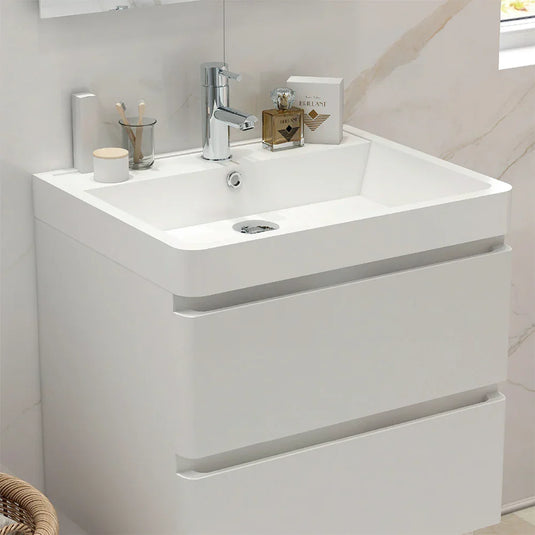 Imex Flite 600mm × 480mm Basin One Tap Hole White - FL60BAS - Envy Bathrooms Ltd