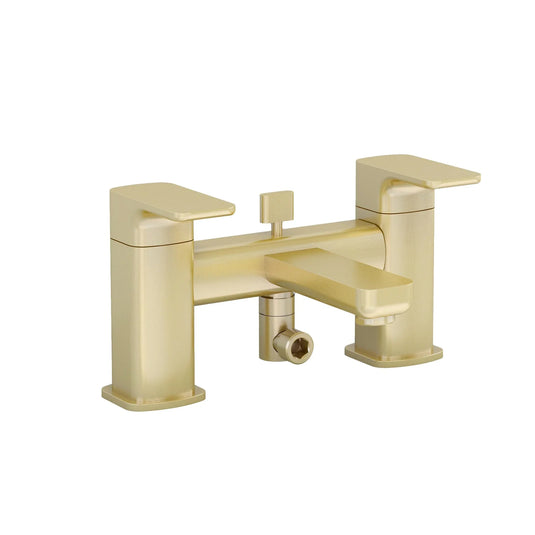 Imex Flite Bath Shower Mixer in Brushed Brass with Kit (Incl Hose, Handset and Wall Bracket) - FLBSMBB - Envy Bathrooms Ltd
