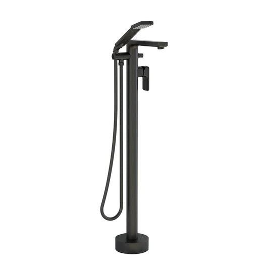 Imex Flite Floor Standing Bath Shower Mixer in Matt Black with Hose and Handset - FLFSBSMMB - Envy Bathrooms Ltd