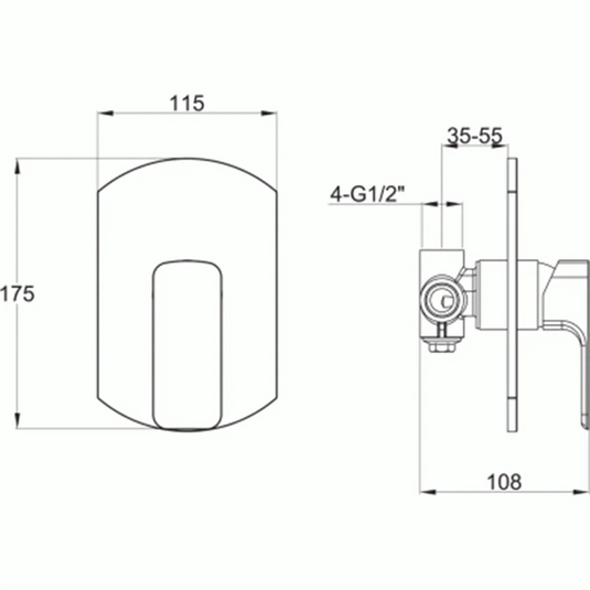 Imex Flite Manual Shower Valve - FLSHVO - Envy Bathrooms Ltd
