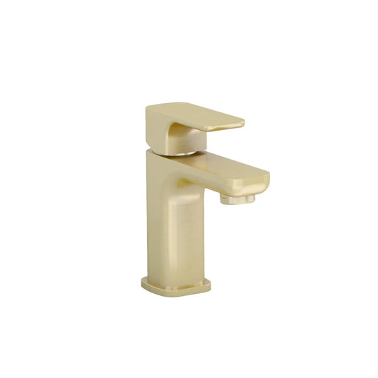 Imex Flite Small Basin Mixer in Brushed Brass with Universal Clicker Waste - FLSBASBB - Envy Bathrooms Ltd