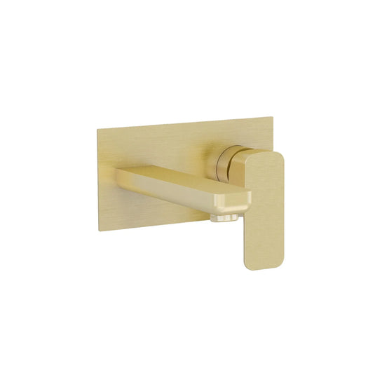 Imex Flite Two Hole Wall Mounted Basin Mixer in Brushed Brass - FL2HWMBASBB - Envy Bathrooms Ltd
