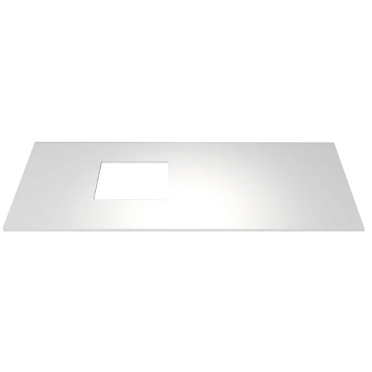 Imex Grace Quartz Stone 1200mm Worktop in Solid White (Cut To Fit Lw1822/1823/1825 Basins) - FTR2782-1200-510-20-S0001 - Envy Bathrooms Ltd
