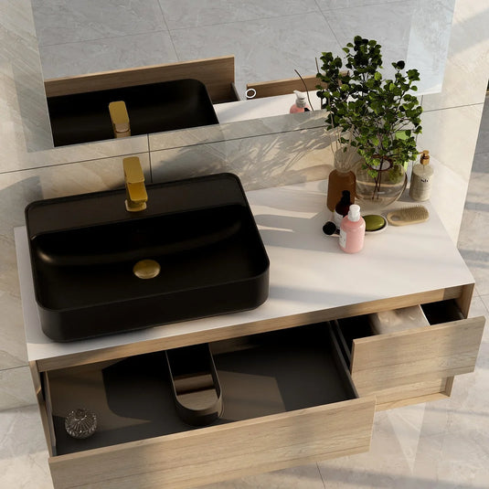 Imex Grace Quartz Stone 1200mm Worktop in Solid White (Cut To Fit Lw1822/1823/1825 Basins) - FTR2782-1200-510-20-S0001 - Envy Bathrooms Ltd