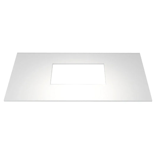 Imex Grace Quartz Stone 900mm Worktop in Solid White (Cut To Fit Lw1822/1823/1825 Basins) - FTR2782-900-510-20-S0001 - Envy Bathrooms Ltd
