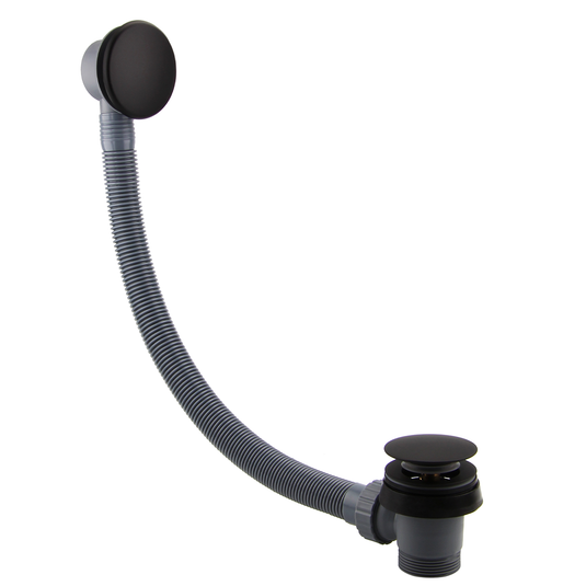 Imex Hair Catch Matt Black Easy Clean Large Dome Clicker Bath Waste - HCCB106MB - Envy Bathrooms Ltd