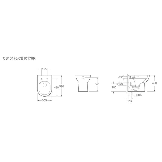 Imex Ivan Rimless Back To Wall Pan - CB10176R - Envy Bathrooms Ltd