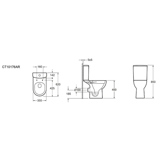 Imex Ivan Rimless, Comfort Height Close Coupled Pan Pack - CT10176AR - Envy Bathrooms Ltd