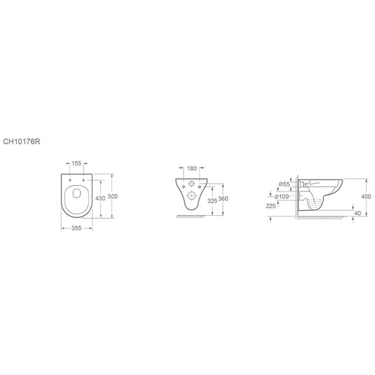 Imex Ivan Rimless Wall Hung Pan - CH10176R - Envy Bathrooms Ltd