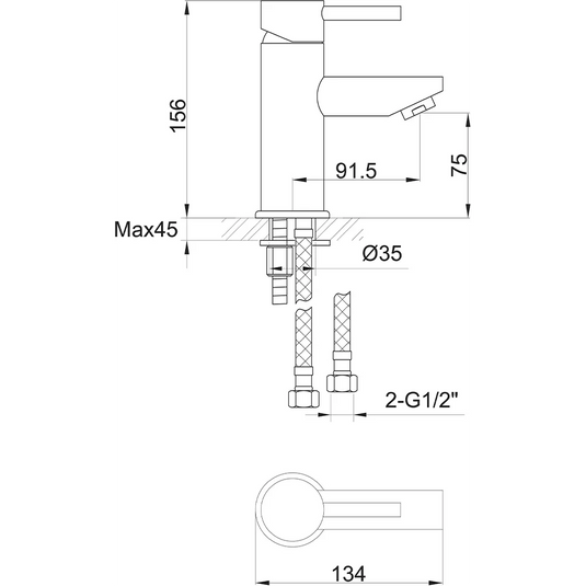 Imex Ivo Mono Basin Mixer Incl Clicker Waste - IVBAS - Envy Bathrooms Ltd