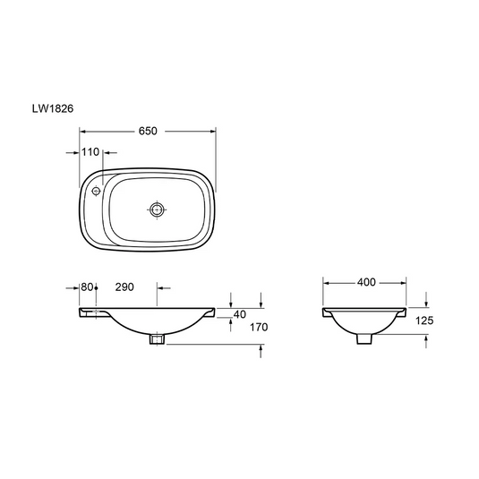Imex Liberty 650mm Countertop Basin - LW1826 - Envy Bathrooms Ltd