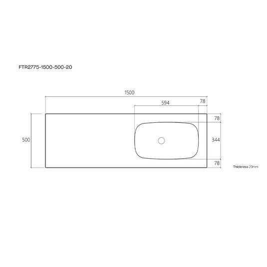 Imex Liberty Quartz - Solid White 8mm Thick Worktop - FTR2775-1500-500-20-S0001 - Envy Bathrooms Ltd