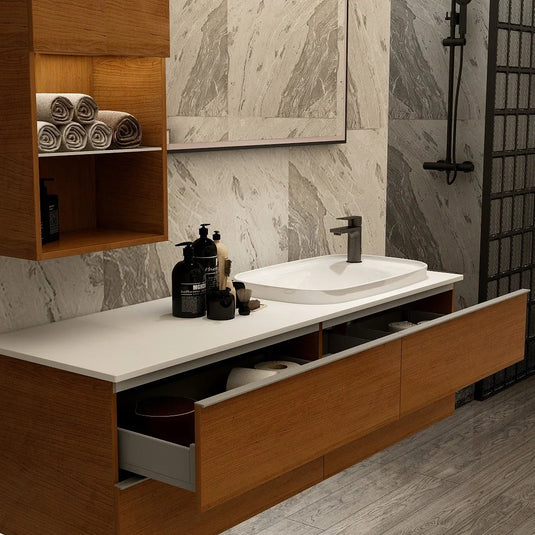 Imex Liberty Quartz - Solid White 8mm Thick Worktop - FTR2775-1500-500-20-S0001 - Envy Bathrooms Ltd