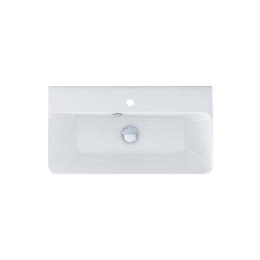 Imex Luna 550mm Ceramic Basin 1 Tap Hole White | LU70-BAS - Envy Bathrooms Ltd