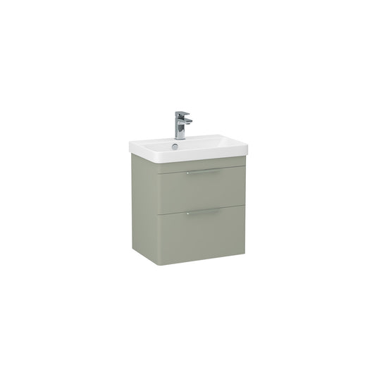 Imex Luna 550mm Double Drawer Cabinet Reed Green Chrome Handles | LUWM-1-GREE - Envy Bathrooms Ltd