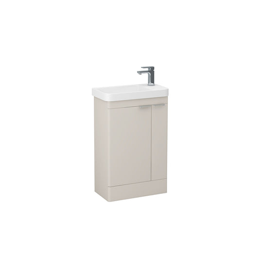 Imex Luna 550mm Floor Standing Cloakroom Double Door Cabinet Matt Cashmere | LUCL-3-CASH - Envy Bathrooms Ltd