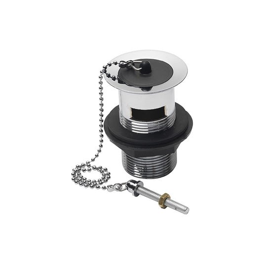 Imex Luxury Slotted Basin Waste With Black Plastic Plug | BW101CP