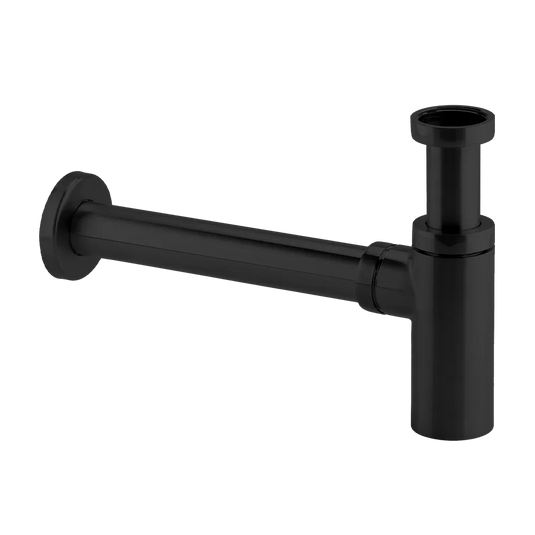 Imex Minimalist Brass 1¼" Matt Black Bottle Trap and Pipe - MB200MB - Envy Bathrooms Ltd