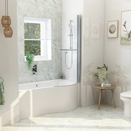 Imex Premiercast Multi Layer Reinforced Ronda 1500 Right Hand P Shape Shower Bath - IMPRSBRH15 - Envy Bathrooms Ltd