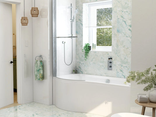 Imex Premiercast Multi Layer Reinforced Ronda 1700 Left Hand P Shape Shower Bath - IMPRSBLH17 - Envy Bathrooms Ltd