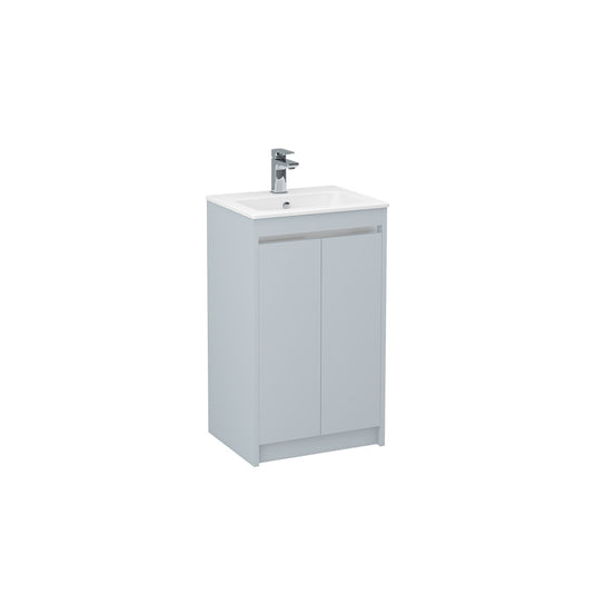 Imex Quadro 500mm Double Door Cabinet Denim Blue Chrome Handle Trim | Q2DO-1-DENI - Envy Bathrooms Ltd
