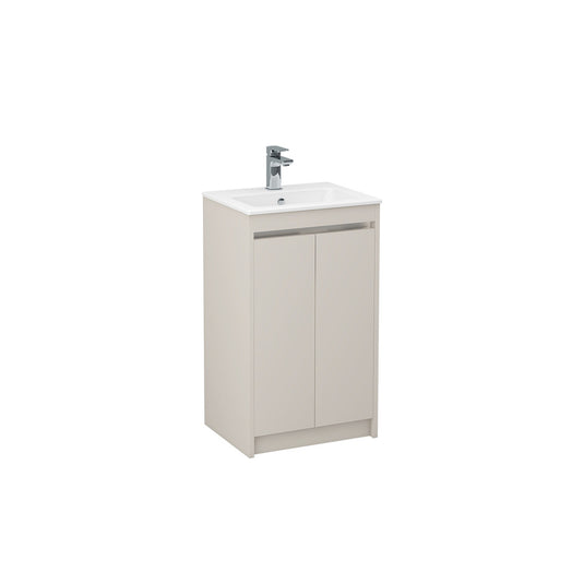 Imex Quadro 500mm Double Door Cabinet Matt Cashmere Chrome Handle Trim | Q2DO-1-CASH - Envy Bathrooms Ltd