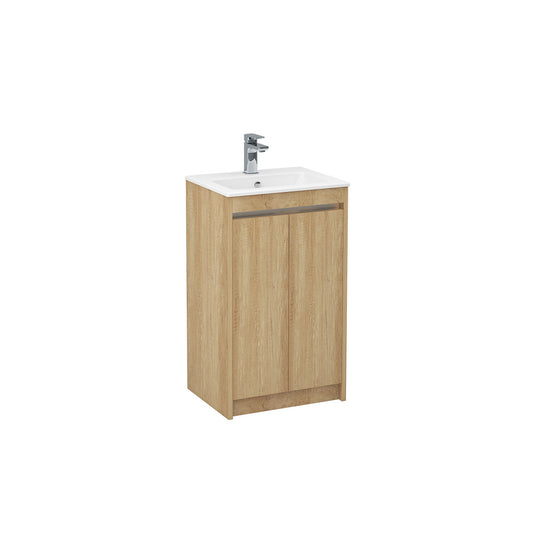 Imex Quadro 500mm Double Door Cabinet Natural Oak Chrome Handle Trim | Q2DO-1-OAK - Envy Bathrooms Ltd