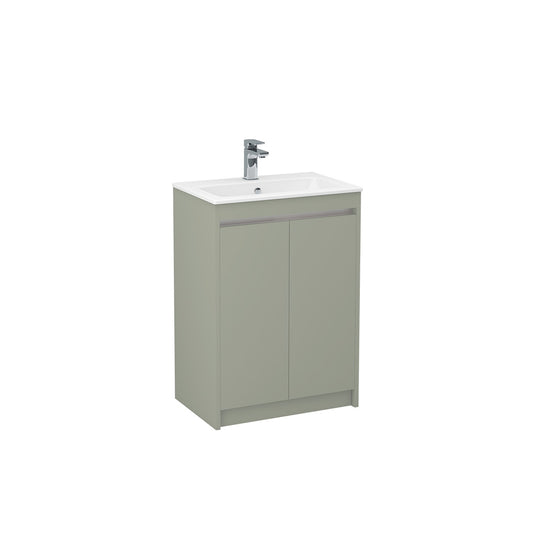 Imex Quadro 600mm Double Door Cabinet Reed Green Chrome Handle Trims | Q2DO-2-GREE - Envy Bathrooms Ltd
