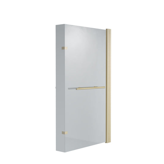 Imex Quadro Universal 6mm Shower Bath Screen Brushed Brass | IMQSBSHBR