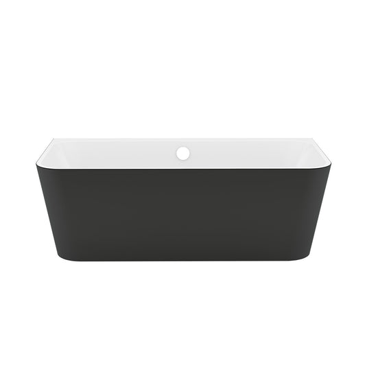 Imex Ravine 1700mm Freestanding Back to Wall Bath Matt Black | PB1016B-BLACK - Envy Bathrooms Ltd