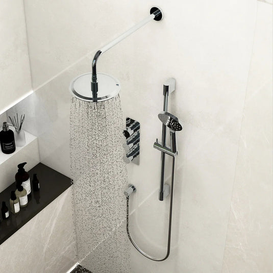 Imex Ravine 3 Handle, Dual Diverter Concealed Thermostatic Valve with Adjustable and 200mm Fixed Heads in Chrome - RAVCVPK006CP - Envy Bathrooms Ltd