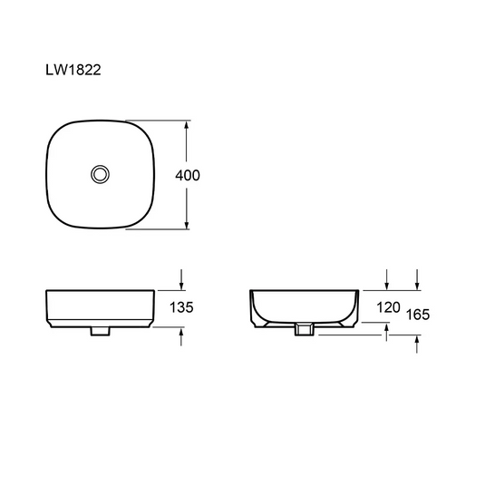 Imex Ravine 400mm Countertop Basin in Black (2x Basins) - LW1822BLx2 - Envy Bathrooms Ltd