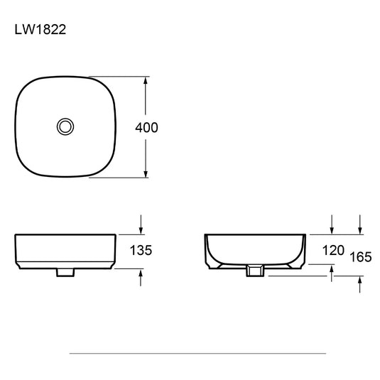 Imex Ravine 400mm Countertop Basin in White (2x Basins) - LW1822x2 - Envy Bathrooms Ltd