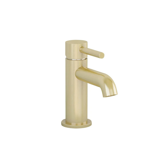 Imex Ravine Basin Mixer in Brushed Brass with Universal Clicker Waste - RVBASBB - Envy Bathrooms Ltd