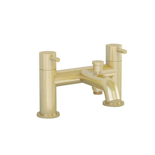 Imex Ravine Bath Shower Mixer in Brushed Brass (Incl Hose, Handset and Wall Bracket) - RVBSMBB - Envy Bathrooms Ltd