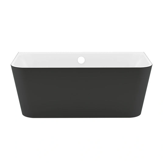 Imex Ravine Black 1500mm Back to Wall Freestanding Bath | PB1016A-BLACK