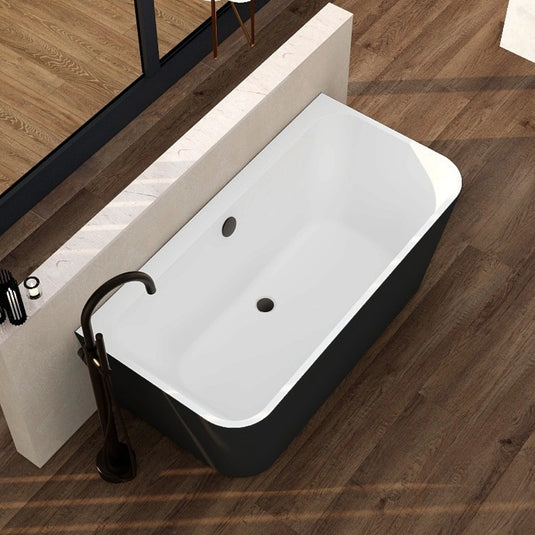 Imex Ravine Black 1500mm Back to Wall Freestanding Bath | PB1016A-BLACK