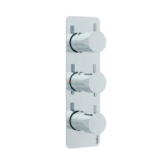 Imex Ravine Chrome Three Handle, Two Outlet, Concealed Thermostatic Shower - 6009CP - Envy Bathrooms Ltd