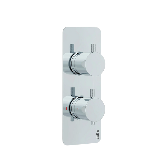 Imex Ravine Chrome Two Handle, Single Outlet, Concealed Thermostatic Shower - 6007CP - Envy Bathrooms Ltd