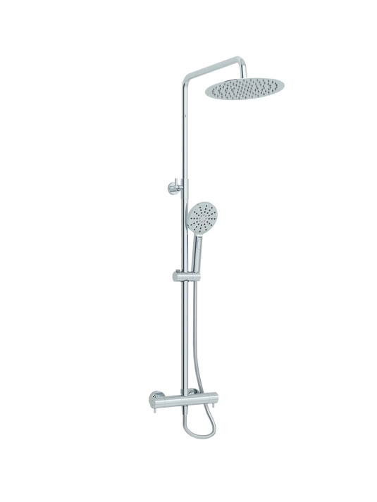 Imex Ravine Cool Touch, Easy Fix, Thermostatic Shower Set in Chrome with Fixed Overhead Shower and Multifunction Adjustable Handset - RAVRRPDFCP - Envy Bathrooms Ltd