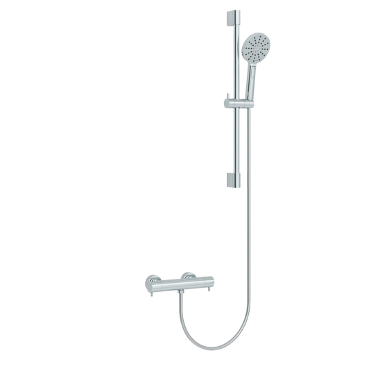 Imex Ravine Cool Touch, Easy Fix, Thermostatic Shower Set in Chrome with Slide Rail, Hose and Multifunction Handset - RAVINE1CP - Envy Bathrooms Ltd