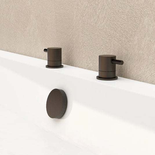 Imex Ravine Deck Mounted Cold/Hot Shut Off Valve in Matt Black - RVDMC/HMB - Envy Bathrooms Ltd