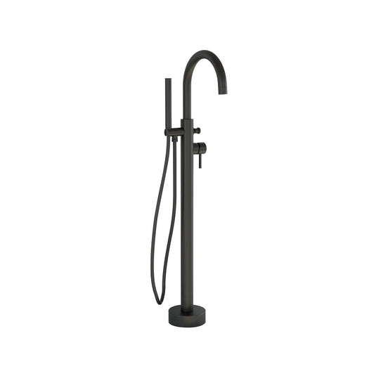 Imex Ravine Floor Standing Bath Shower Mixer in Matt Black with Hose and Handset - RVFSBSMMB - Envy Bathrooms Ltd