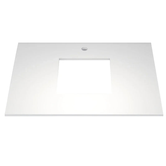 Imex Ravine Quartz 600 - Solid White Worktop - FTY2780-600-480-11-S0001 - Envy Bathrooms Ltd