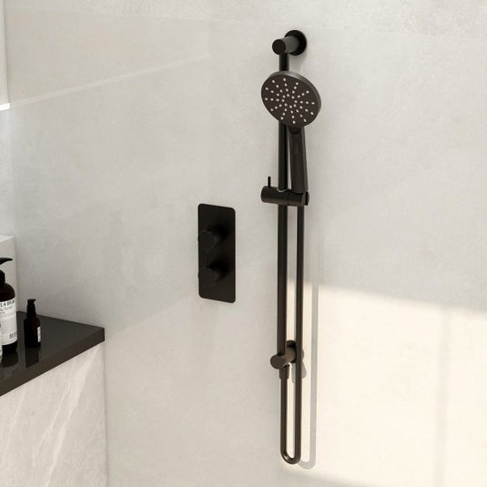 Imex Ravine Round Slide Rail Shower Pack Matt Black | KI983MB - Envy Bathrooms Ltd