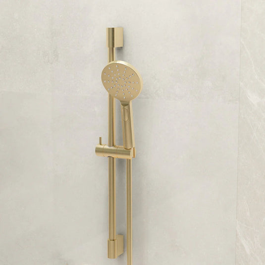 Imex Ravine Slide Rail Kit in Brushed Brass Incl 1.5m Hose and Multifunction Handset - KI135BB - Envy Bathrooms Ltd