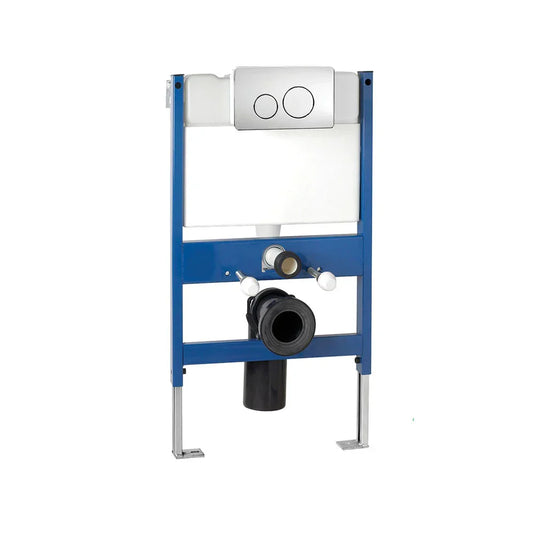 Imex Reduced Height Wall Hung WC Bowl Frame System with Front Mounted Chrome Dual Flush Plate - CF02FRONT - Envy Bathrooms Ltd