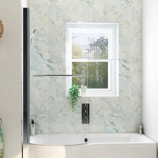 Imex Ronda Curved Shower Bath Screen In Chrome - IMRONSCP - Envy Bathrooms Ltd
