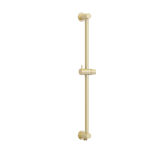 Imex Round Slide Rail With Integrated Wall Outlet Elbow in Brushed Brass - KI600BB - Envy Bathrooms Ltd